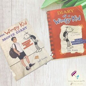 DIARY OF A WIMPY KID - 2 books - Movie Diary (New) & I think the very first book
